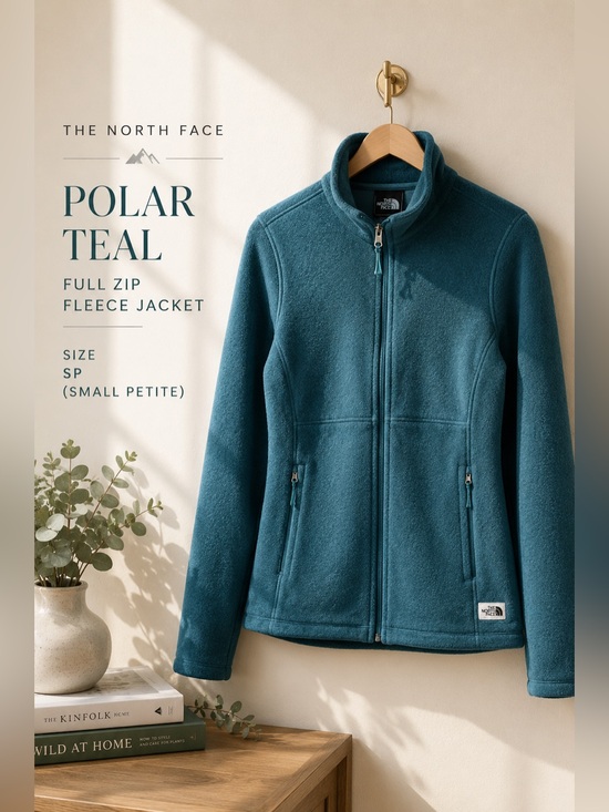 The North Face Jackets & Blazers - The North Face Polar Teal Full Zip Fleece Jacket Size SP